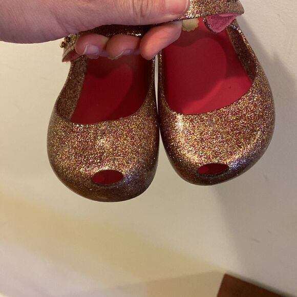 Mini Melissa Multi Colored Glitter Mary Jane Flats size 8 Toddler - Picture 7 of 10
